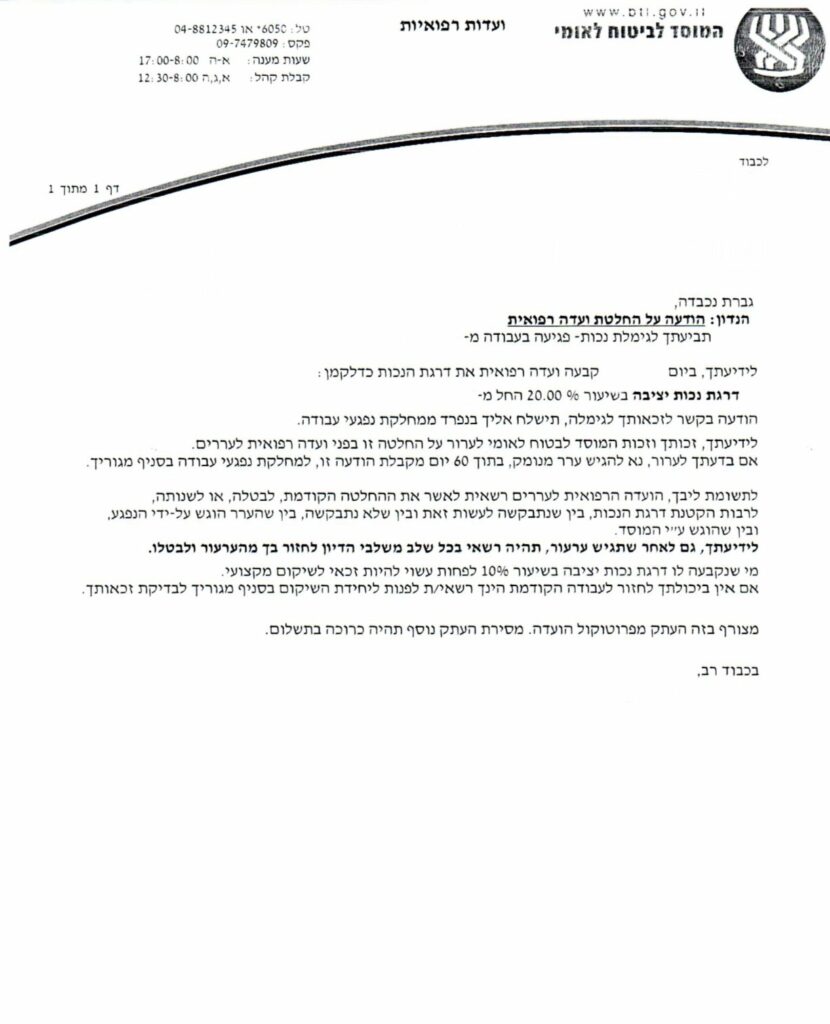 וויכוח בזמן עבודה שגרם למצב נפשי - נקבעה קצבה חודשית בסך 4,500 ש״ח כל חודש לכל החיים