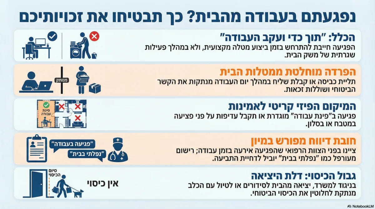 תאונה בעבודה מהבית